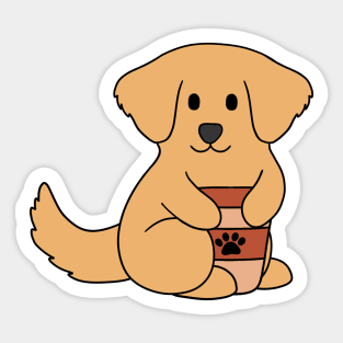 Golden Retriever Coffee Sticker